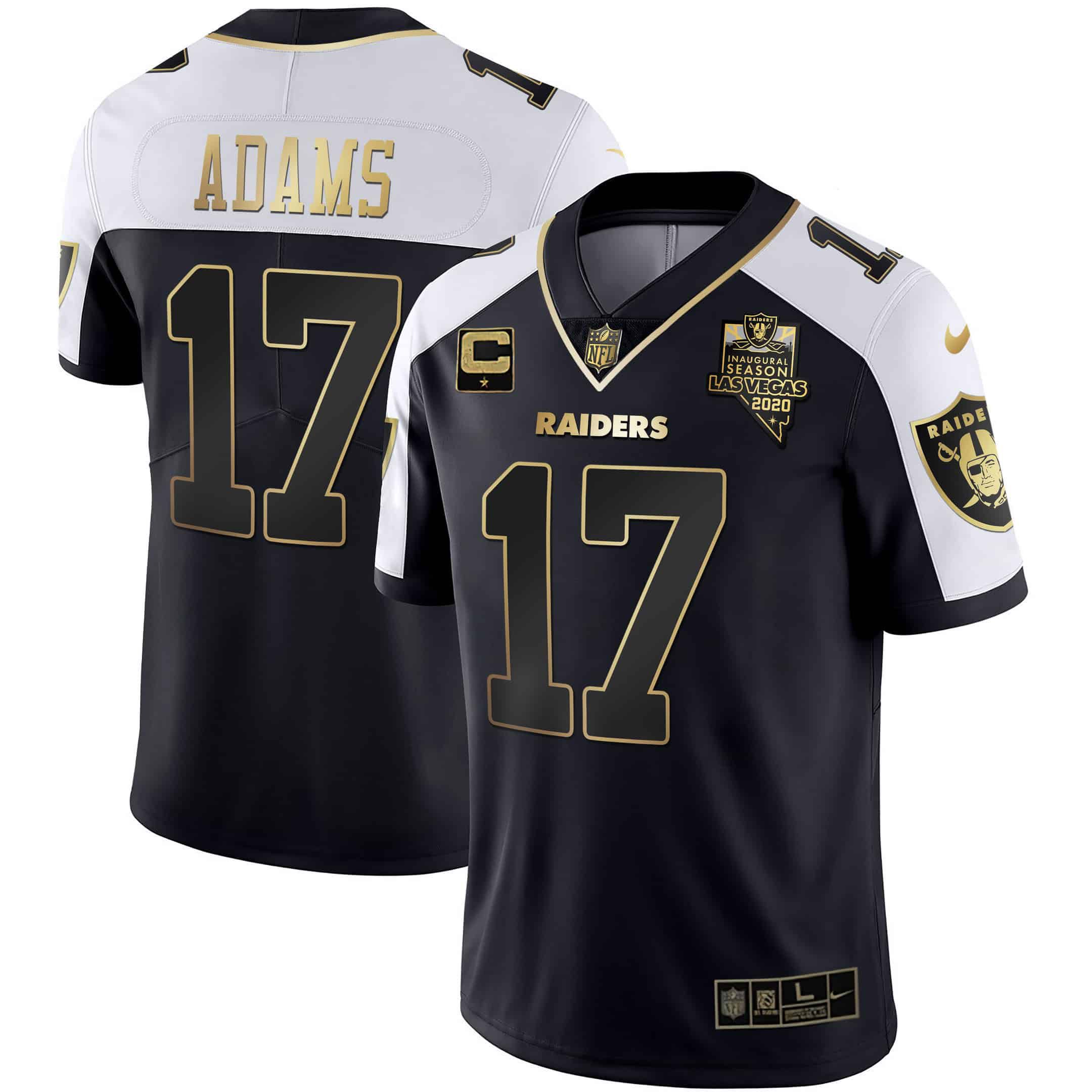 Men Oakland Raiders #17 Adams 2024 Nike Vapor Black Gold & Black Inverted Limited NFL Jersey